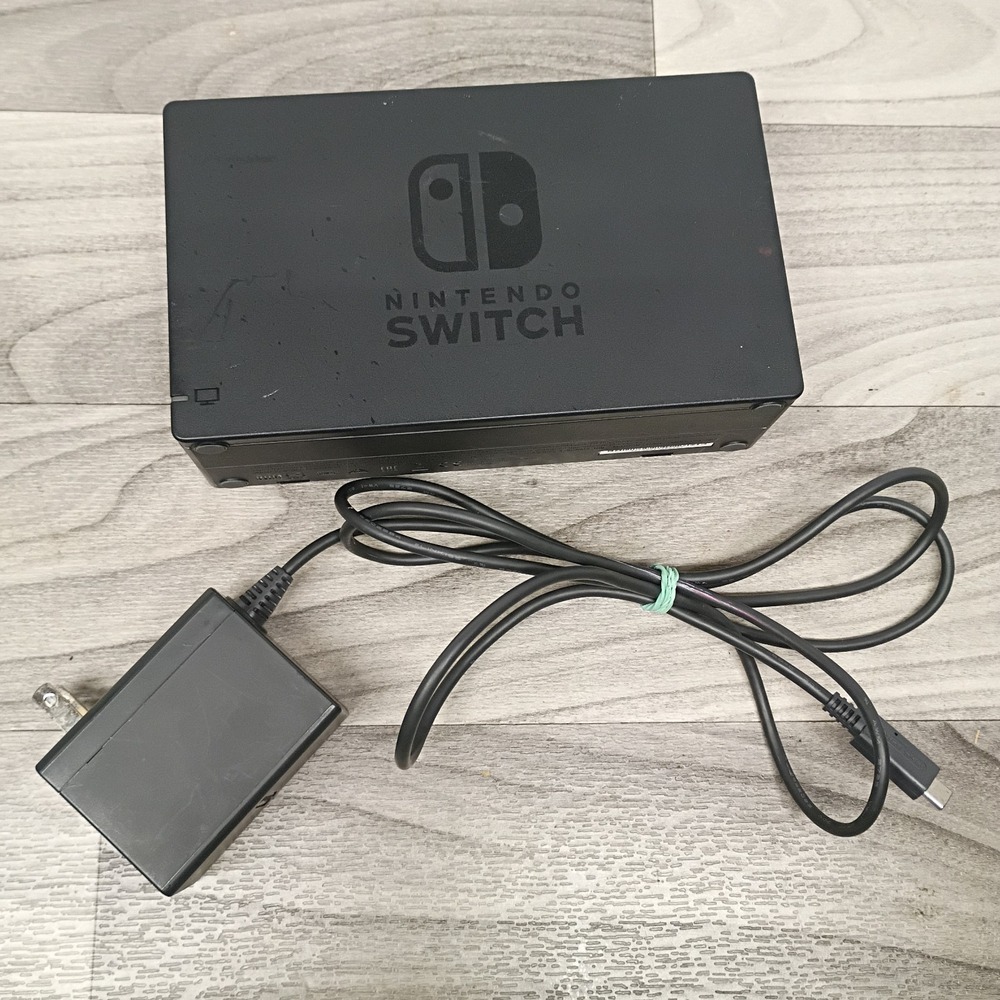 Nintendo HAC007 Switch Dock Set Black & Charge Cord All OEM - Tested